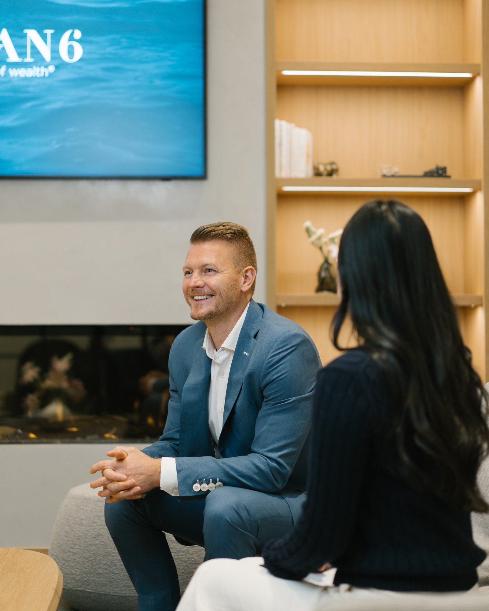 Ocean 6 financial advisor meeting with a Vancouver client
